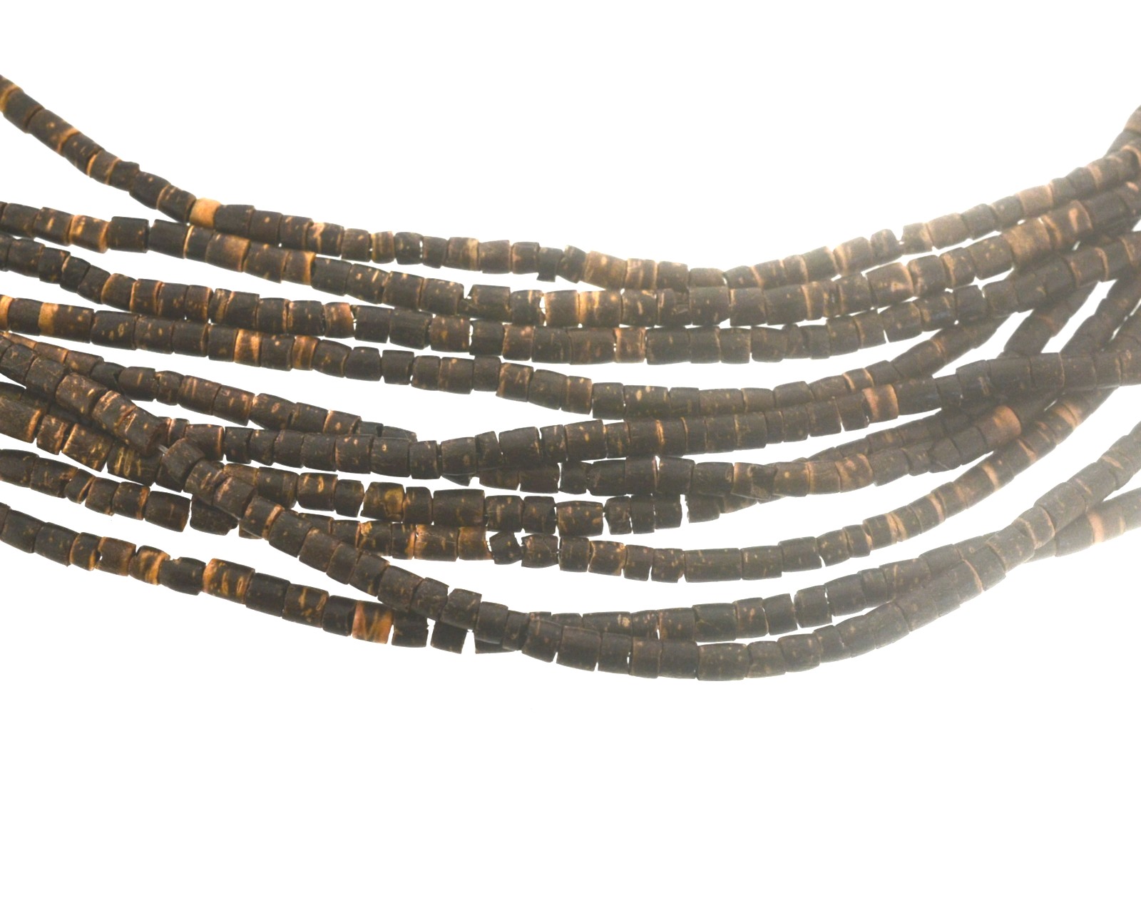 Tubinho coco natural 3 mm - Fio aprox. 200 peças (10 fios)